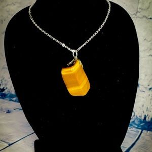 Vintage Tiger Eye Polished Stone Necklace